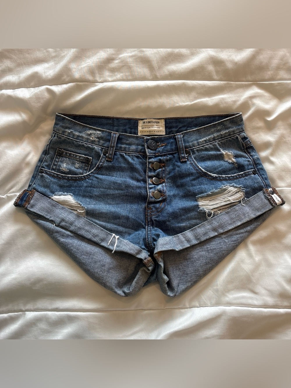 Oneteaspoon Bandit Denim Shorts - Blue